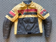 DAINESE 8-Track Leather Motorcycle Road Race Jacket Eur 46/36 US Small Armor Zip