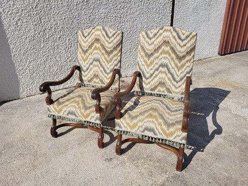 Paire fauteuils louis xiii - paire, de
