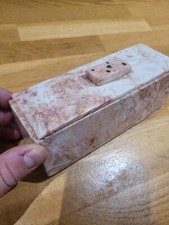 Lot jeu de Dominos vintages en marbre rose avec boîte marbre rose - RARISSIME