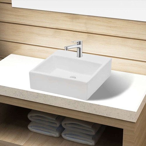 Lavabo carré trou - à, robinet