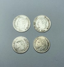 4 Pièces Argent 20 Centimes Napoleon III EMPIRE FRANÇAIS 1866 A et K + 2x 1867 A