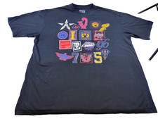 VTG Avirex T Shirt Men's Size 4XL All Over Print Patch Work Embroidered All Over