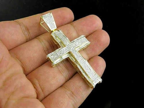 Pendentif homme croix bling