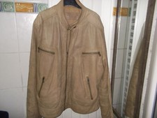 blouson cuir agneau L beige