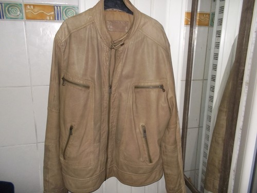 Blouson cuir agneau beige - agneau,