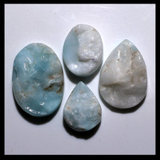 4 cabochons Larimar Drusy Sky
