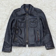 Schott Cowhide Leather Policeman Jacket Blouson Men Size M Black Genuine