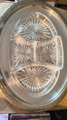 Plat argent avec coupelles - avec,