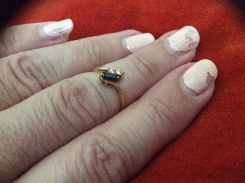 Jolie bague diamants - , saphir