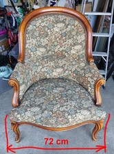 Fauteuil Style Louis XV bois et velours