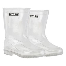 Enfants Garçons Filles PVC Transparent Pluie Bottes Caoutchouc Étanche Gumboot