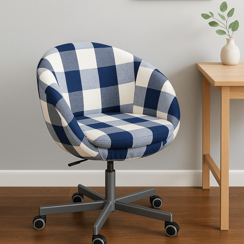 Navy blue buffalo check plaid - blue,