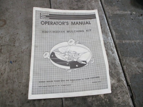 Honda operator manual - operator's,