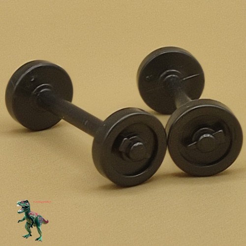 Playmobil axe gris roue - x2,