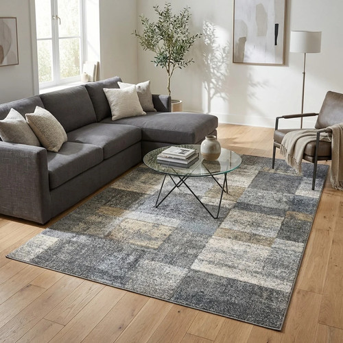 Tapis design pour salon gris