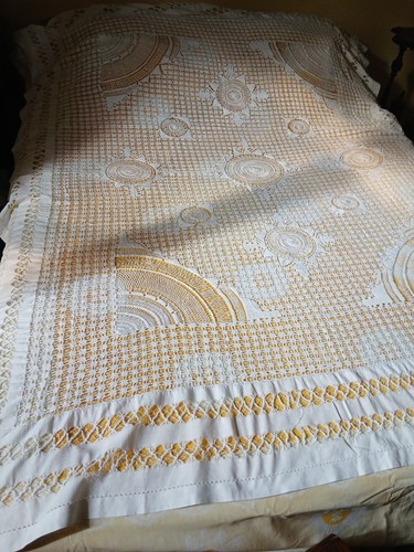 Nappe ancienne coton - coton, blanc
