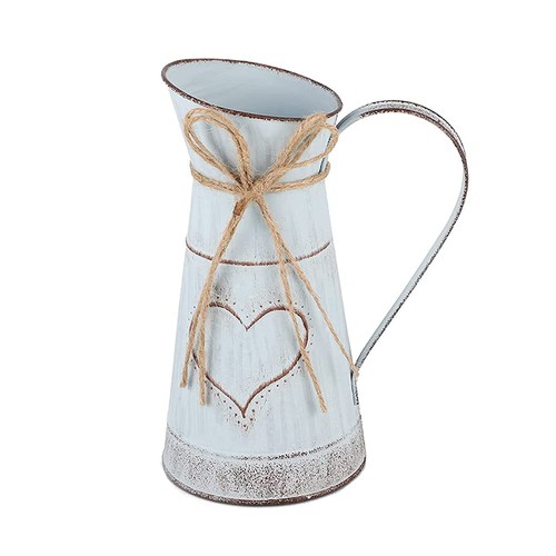 Vase coeur galvanisé style - vase,