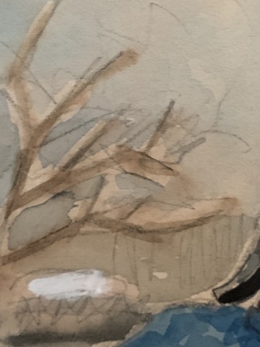 Tableau ancien aquarelle