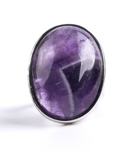 Bague améthyste réglable en - améthyste, réglable,