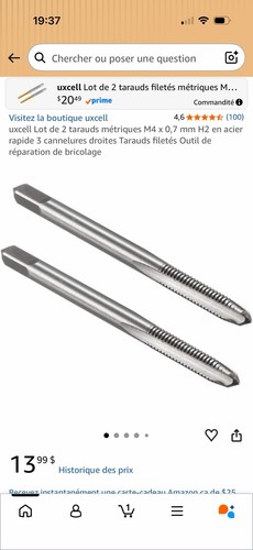 2pcs taraud métrique m4x0 - métrique, m4x0,7mm