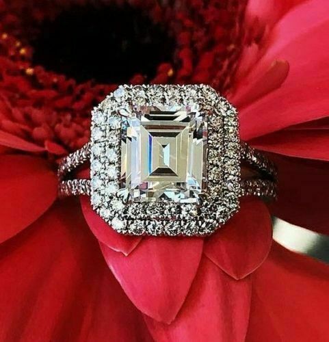 Bague fiançailles halo - bague, or