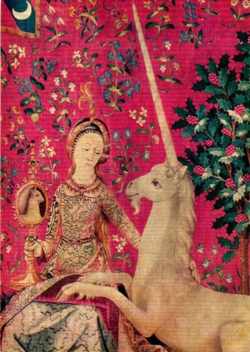 Vintage postcard tapisserie - vintage, la