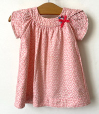 Robe bébé Fille 6 Mois Sergent Major Fleur Rose orangé doublé Excellent état !