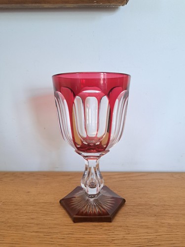 Verre vin cristal overlay - à, ,