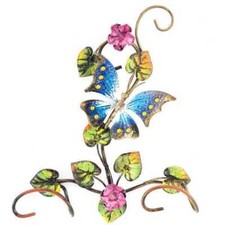 Porte-Manteau Crochet Vêtements Papillon Fer Forgé À Deux Places Fixation Mural