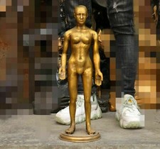 Bronze brass Nude Medical Science Acupuncture People Human Body Model Statue