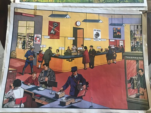 Ancienne affiche scolaire - affiche, an
