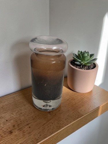 Vase pot couvert verre fumé - pot,