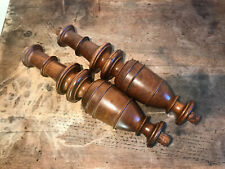 Paire 2 anciennes colonnes bois tournée vieux meuble french antique