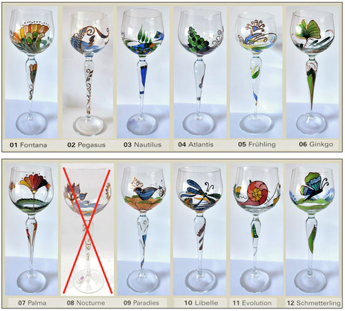 Verre vin peint 15 verres - vin,