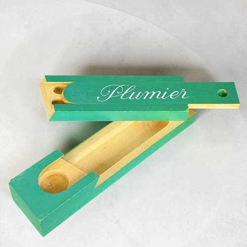Ancien plumier bois vert - ancien,