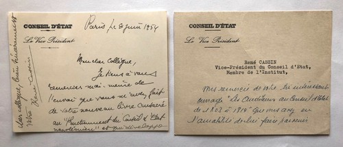 René cassin deux billets - deux, sur