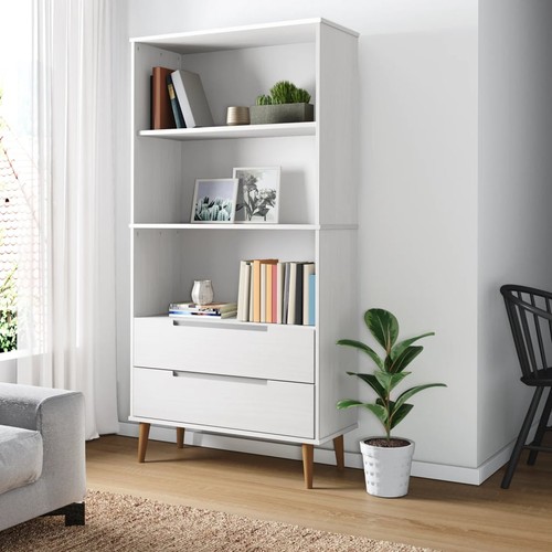 Bibliothèque gris 85x35x170 - gris, 85x35x170,5