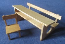 OLD SCHOOL OFFICE + WOODEN DOLLHOUSE CHAIR