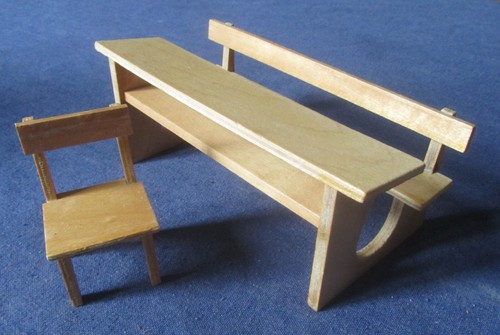 Ancien bureau ecolier chaise - bureau, +