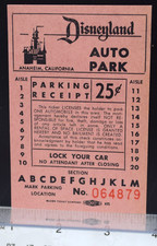 1955 Disneyland Parking Ticket Opening Year Rare Unused  READ