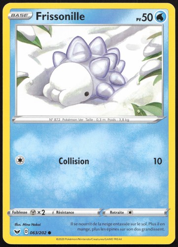 Carte pokémon frissonille - carte,
