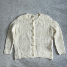 La Maille Sezane Gilet Elys Beige Mohair Blend Button Up Cardigan