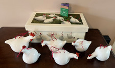 Les Poules Boules De Catherine Hunter Ceramic Chicken Ornaments Boxed Set of 6