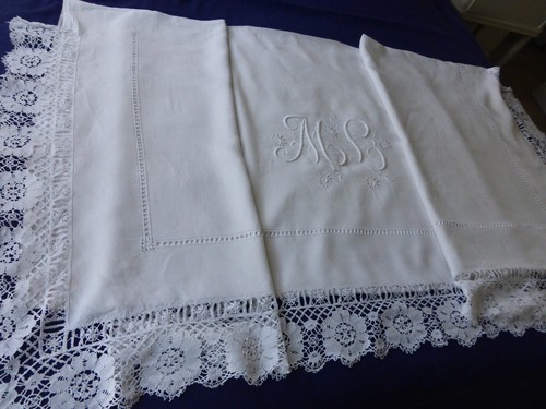Drap mariage lin ancien fin - mariage,