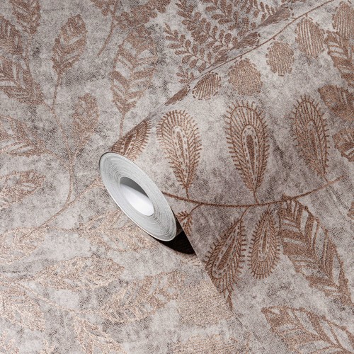 Papier peint métallique motif - papier,