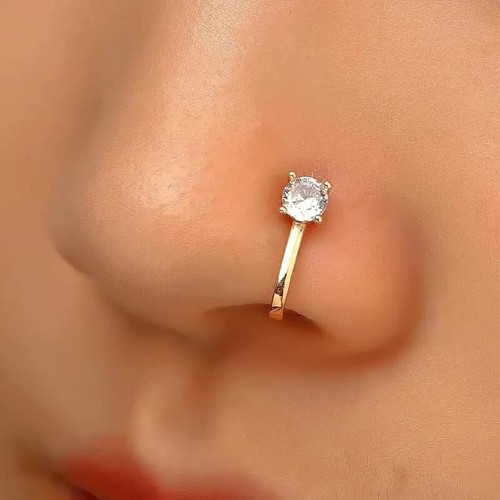 Faux piercing rond zircon - faux,