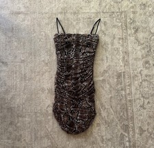 Babaton Snakeprint Ruched Dress