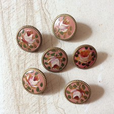 6 Boutons Anciens Roses