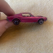 1967 Hot Wheels Redline Custom Mustang Pink  With White Interior. Rare!