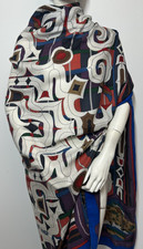 Hermes Scarf  XXL 52" Cashmere Shawl ESPRIT AINU JAPAN Carre Foulard GM RARE